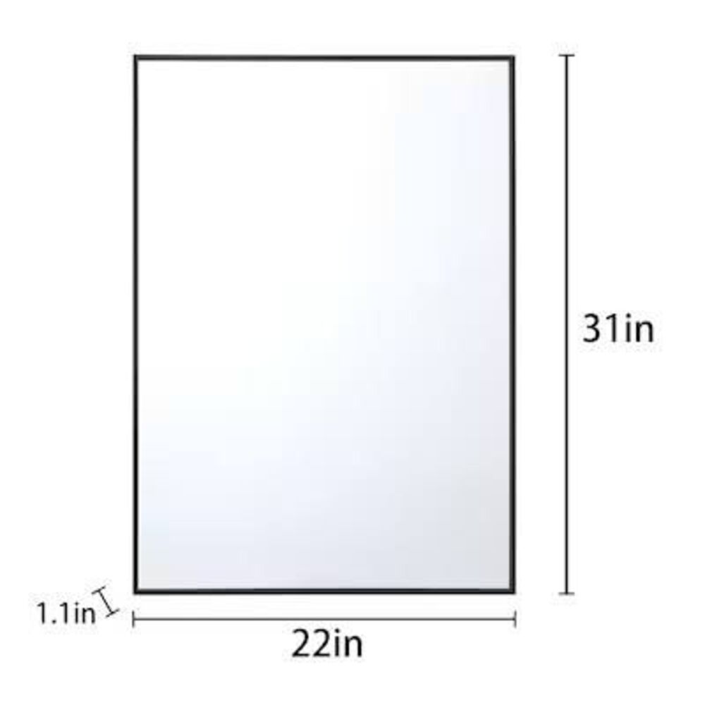 Origin 21 22-in W x 31.0-in H Rectangle Black Framed Wall Mirror - Picture 4 of 5